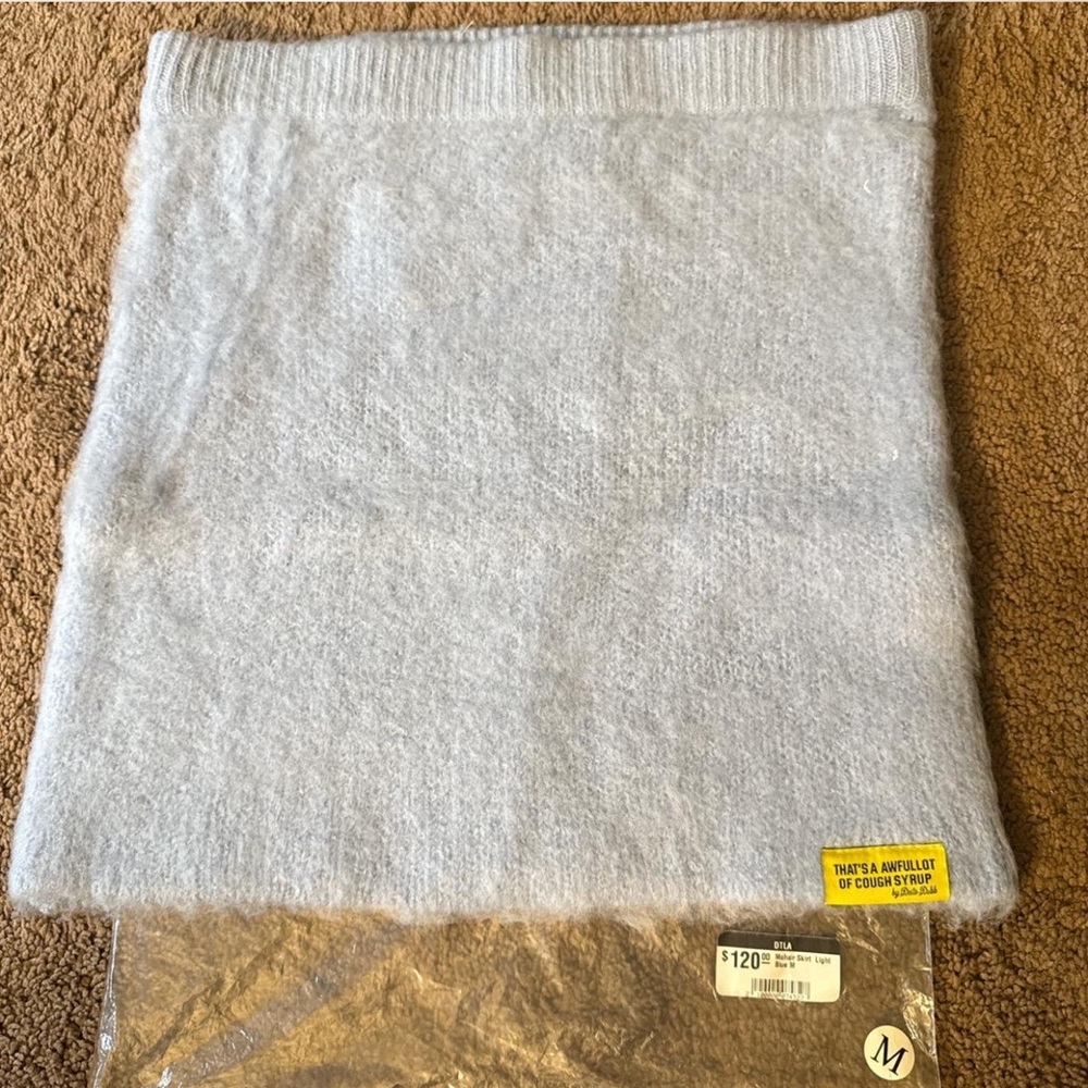 ALOCS That’s A Awful Lot Of Cough Syrup Light Blue Mohair Skirt